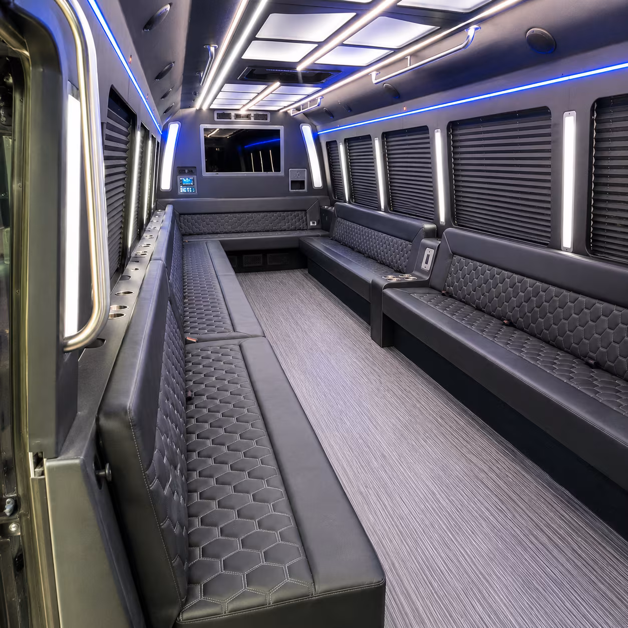 somerville 40 passenger party bus interior