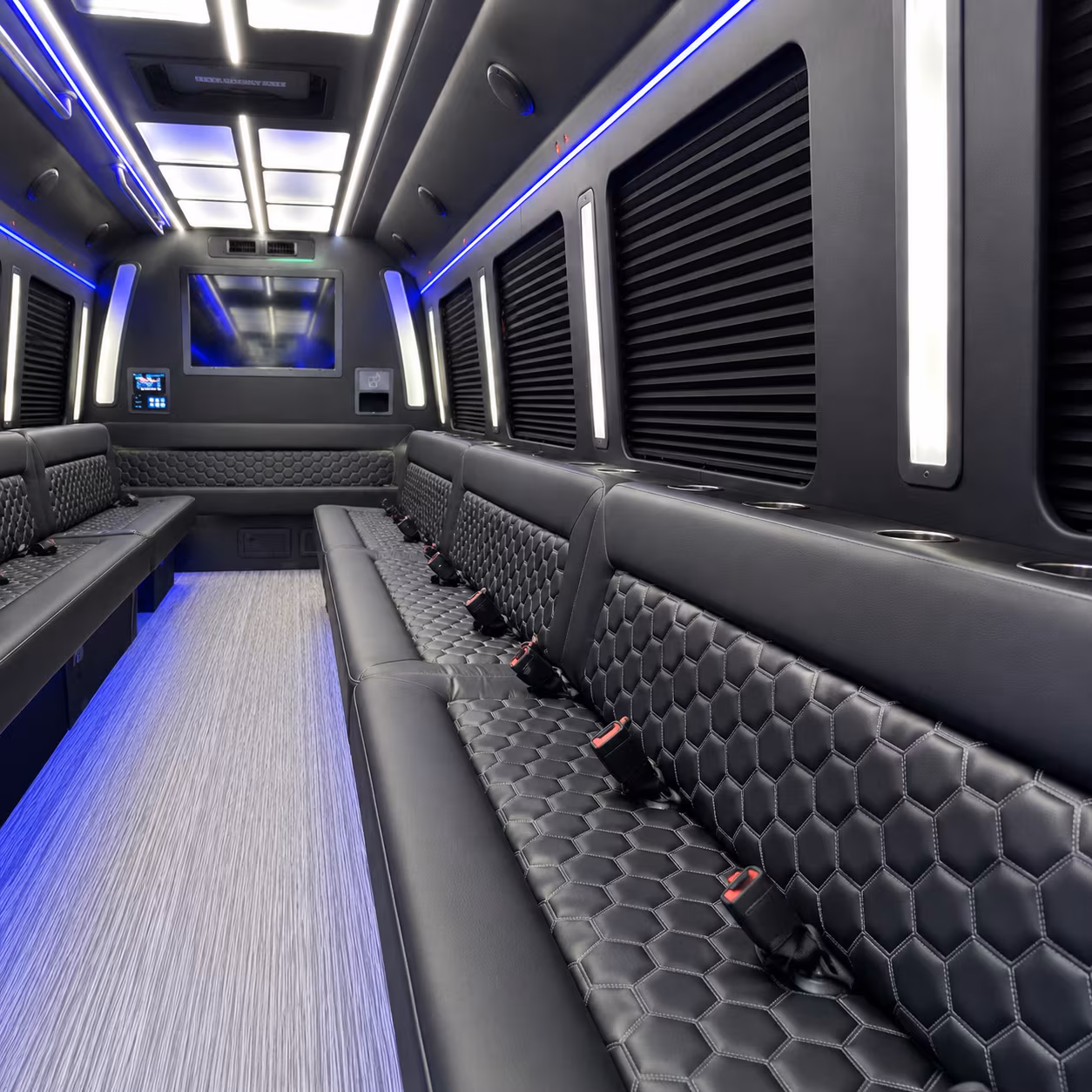 somerville party bus rental interior